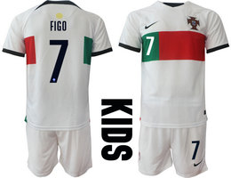kids Portugal #7 FIGO Away goalkeeper soccer jerseys