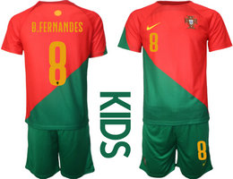 kids Portugal #8 B.FERNANDES Home goalkeeper soccer jerseys