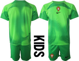 kids Portugal Green goalkeeper soccer jerseys